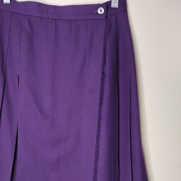 VTG Talbots Wool Wrap Skirt 6P Purple Made in USA - Picture 3 of 7